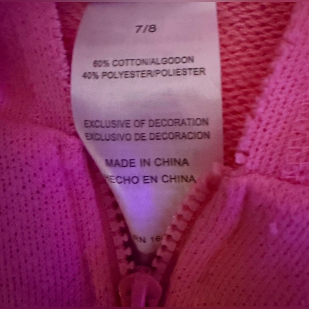 Girls (kids) Hello Kitty Pink Lightweight Zip Up Hooded Jacket - Picture 7 of 10